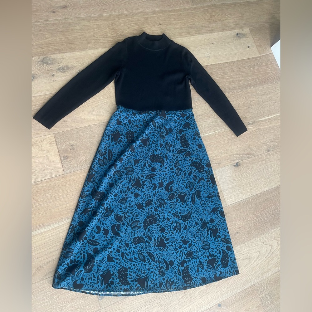Ann Taylor Black and Blue Dress